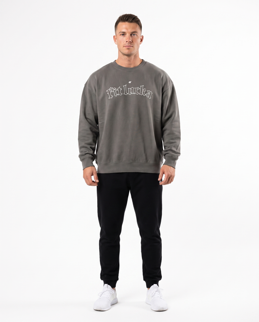 Charcoal Uni Sex Oversized Crewneck