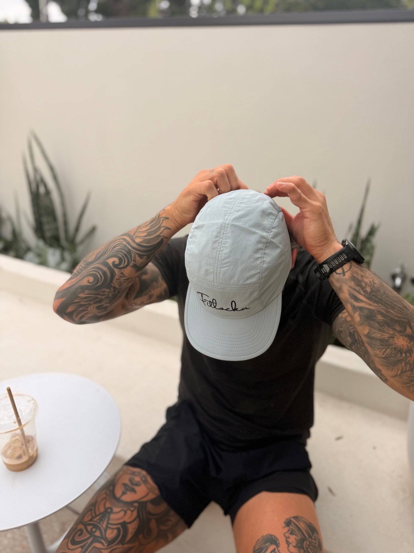 Nylon Training Cap - Cursive Grey