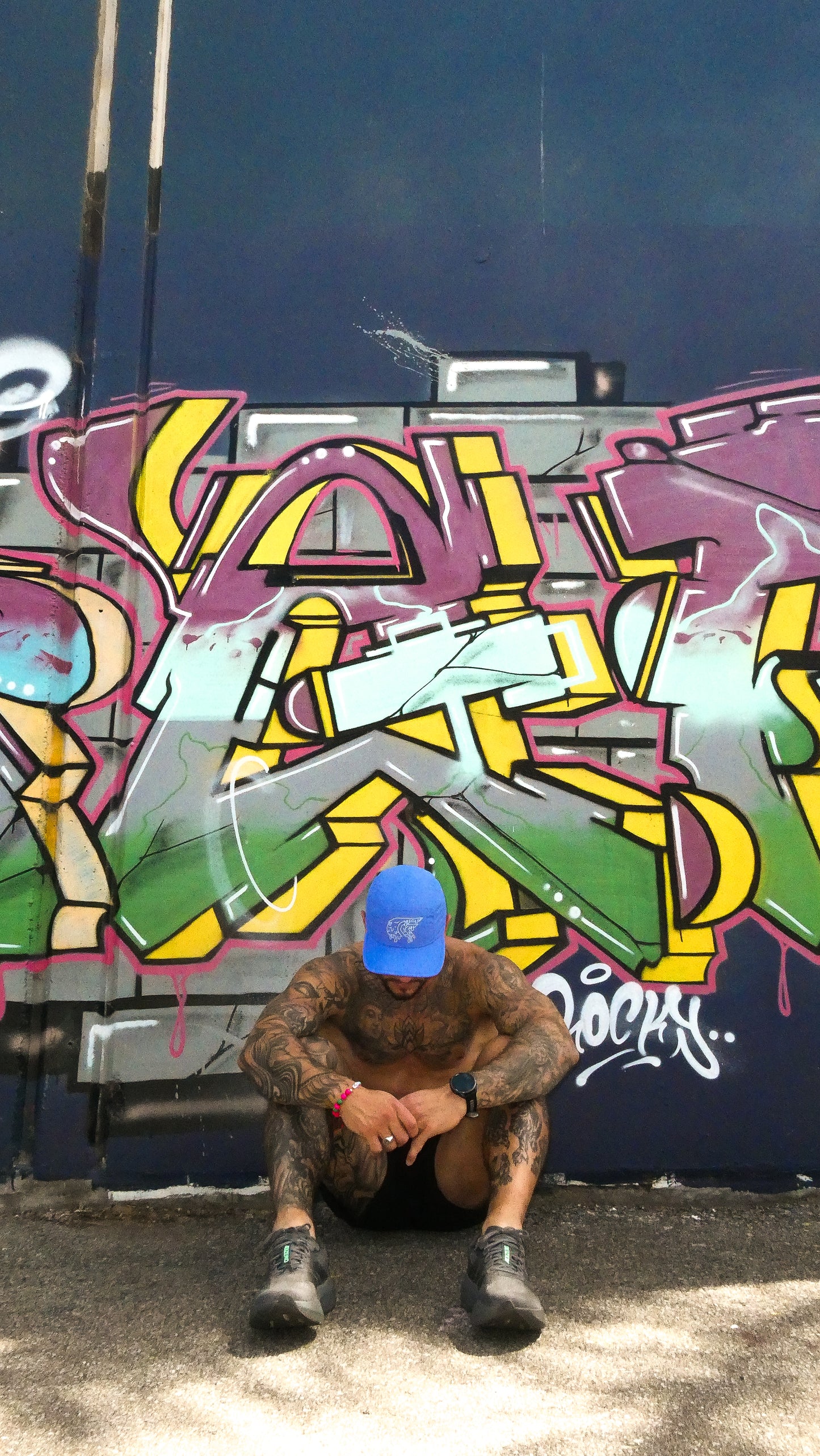 Nylon Training Cap - Blue - Slime logo