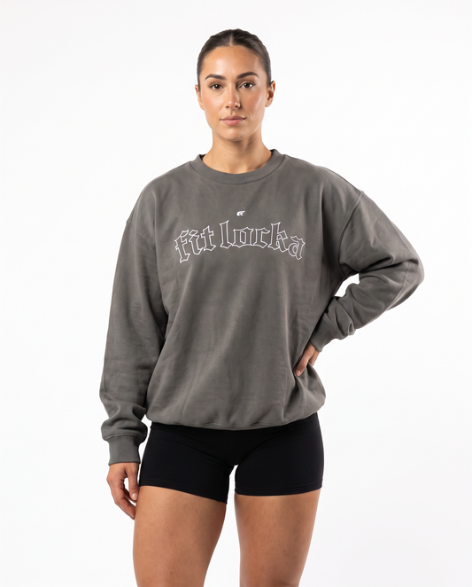 Charcoal Uni Sex Oversized Crewneck