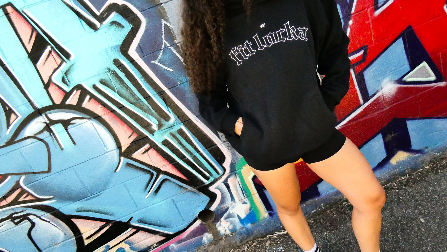 Black Uni Sex Oversized Logo Hoodies