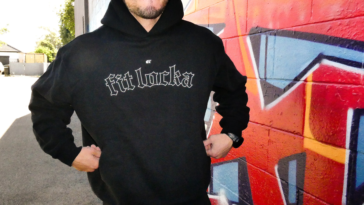 Black Uni Sex Oversized Logo Hoodies