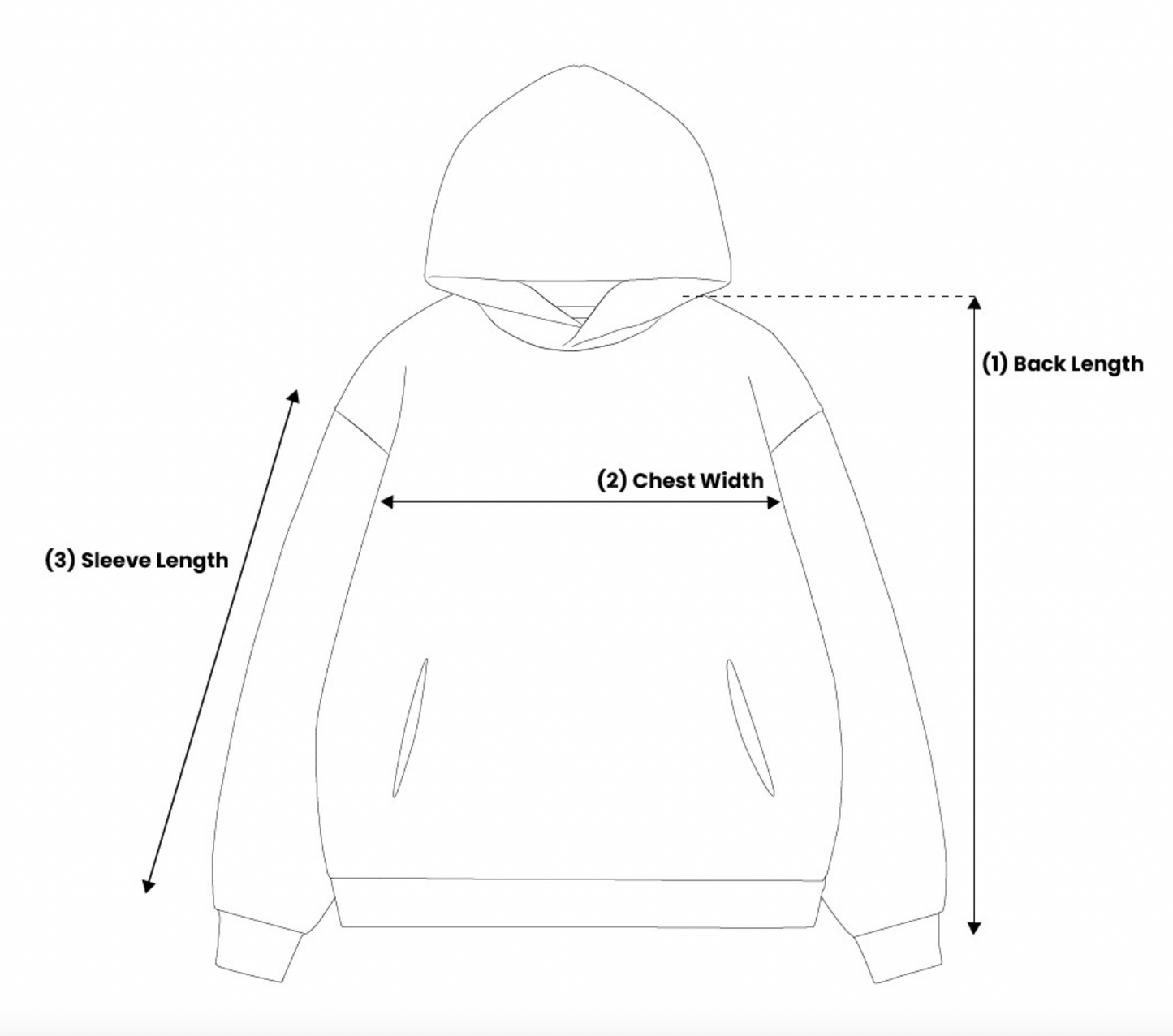 Black Uni Sex Oversized Logo Hoodies
